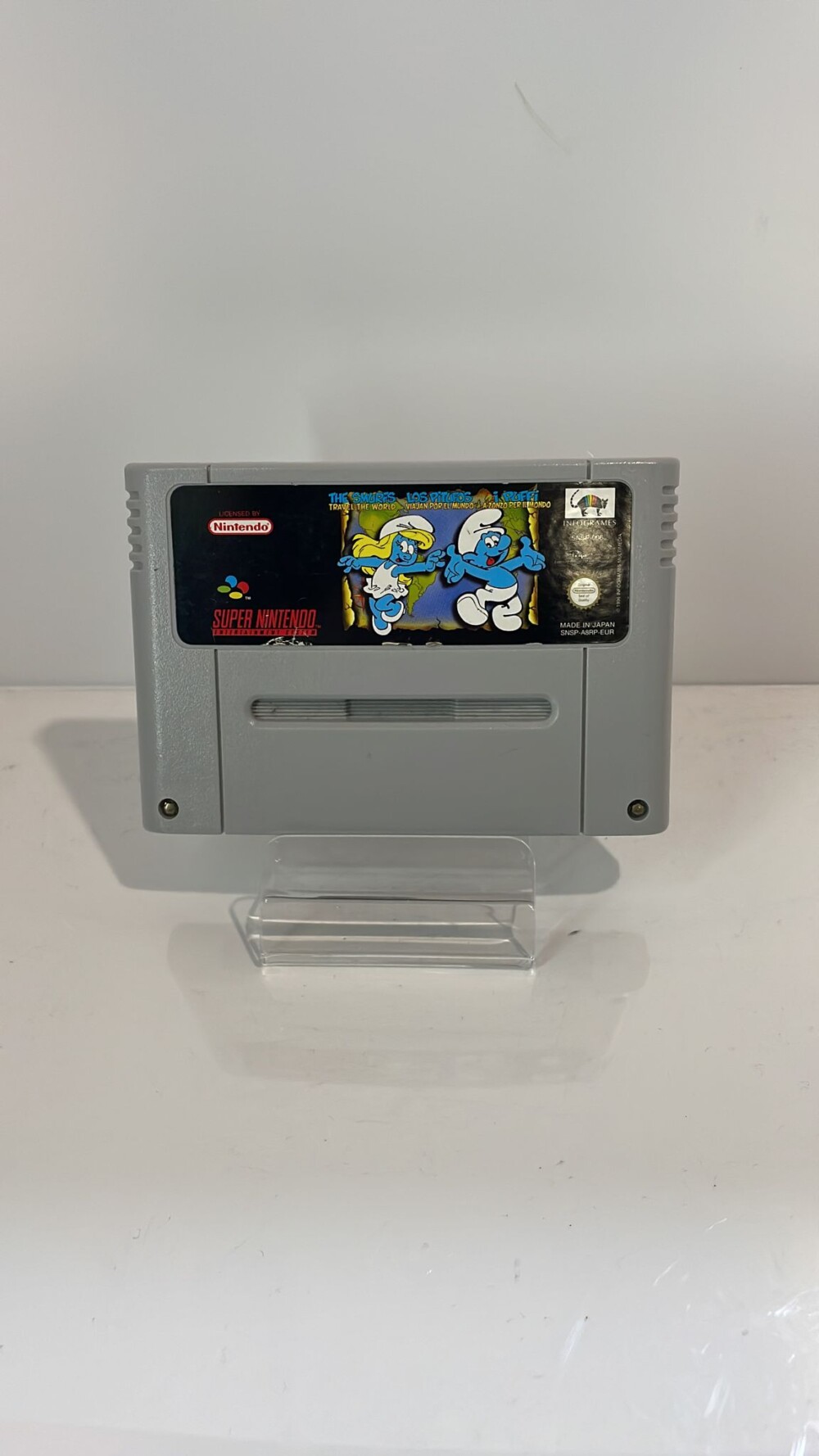 Snes Los pitufos viajan por el mundo (PAL) sólo cartucho